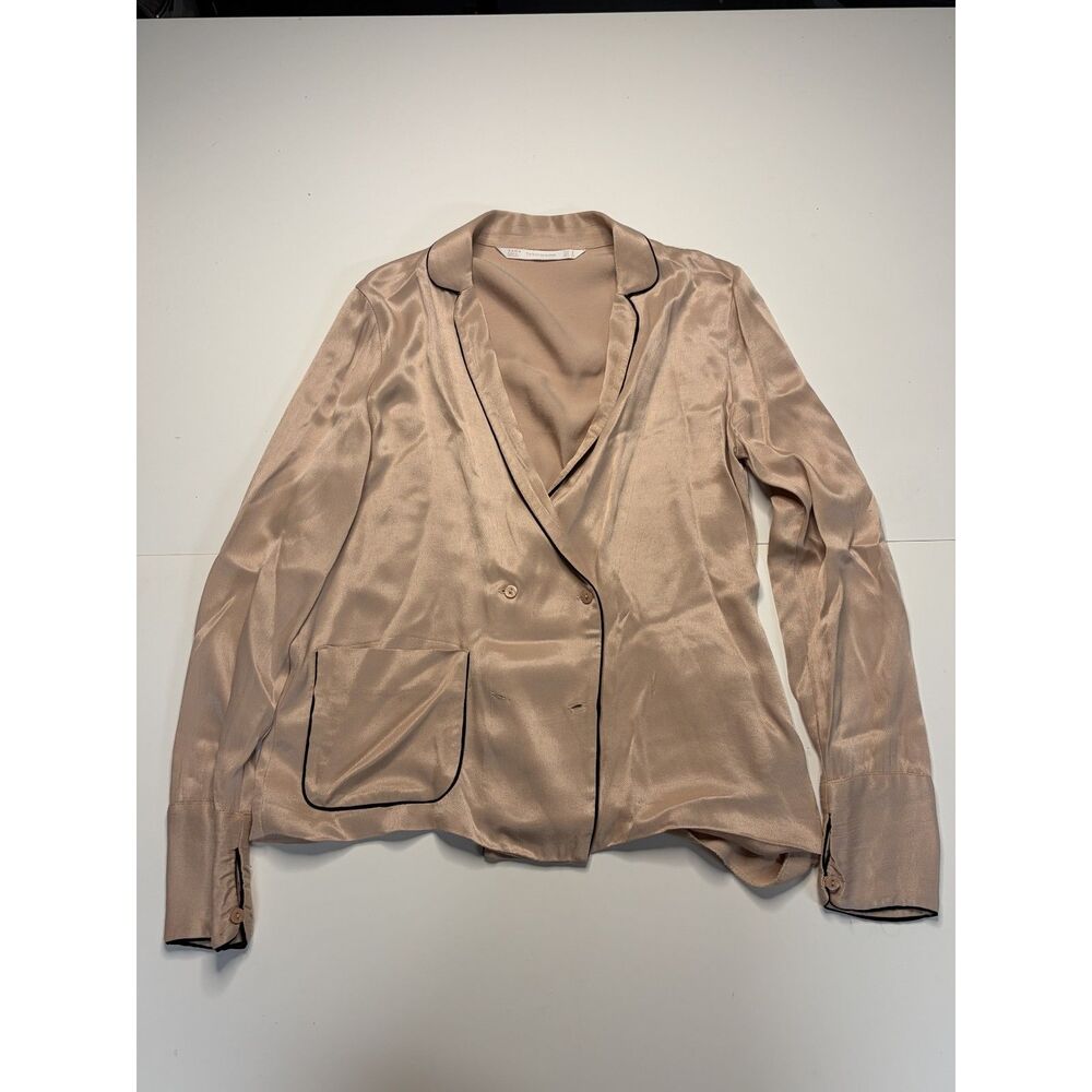Zara light pink satin sleep jacket Women's Small